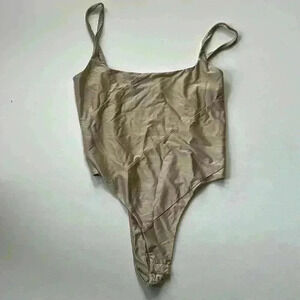 Gauge81 Feriz Womens taupe nude Neck tank Bodysuit large  ($355)